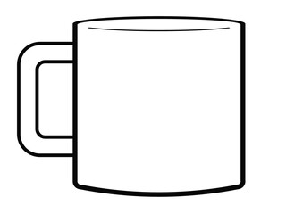Fototapeta premium Black line Coffee cup flat icon isolated on white background. Tea cup. Hot drink coffee.Vector Illustration