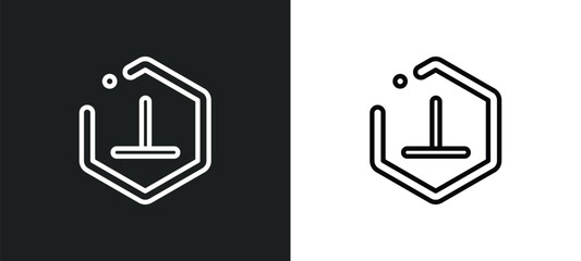 perpendicular outline icon in white and black colors. perpendicular flat vector icon from signs collection for web, mobile apps and ui.