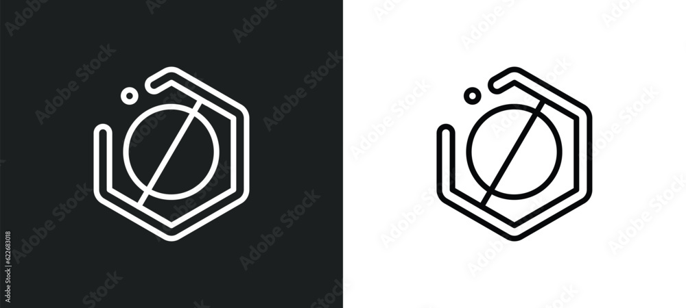 Poster empty outline icon in white and black colors. empty flat vector icon from signs collection for web, 