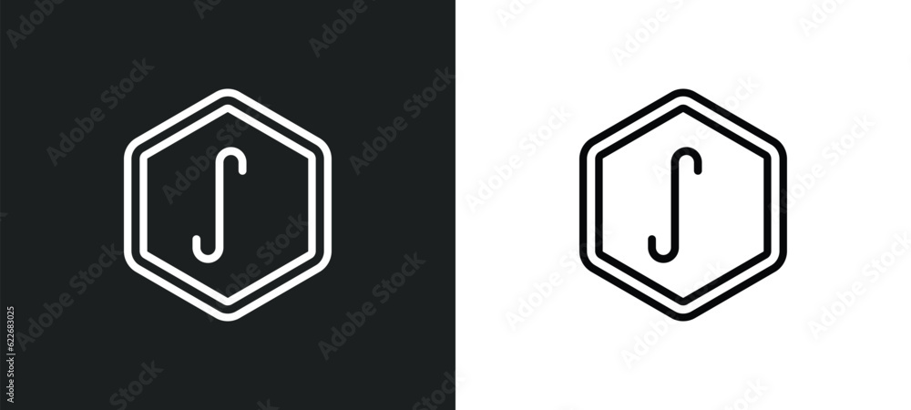 Poster integral outline icon in white and black colors. integral flat vector icon from signs collection for
