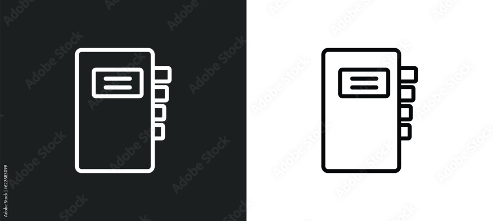 Poster index outline icon in white and black colors. index flat vector icon from signs collection for web, 