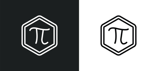 pi constant outline icon in white and black colors. pi constant flat vector icon from signs collection for web, mobile apps and ui. - obrazy, fototapety, plakaty