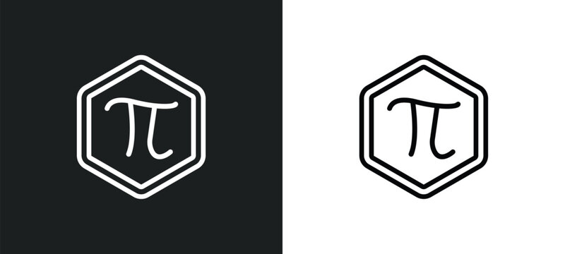 pi constant outline icon in white and black colors. pi constant flat vector icon from signs collection for web, mobile apps and ui.