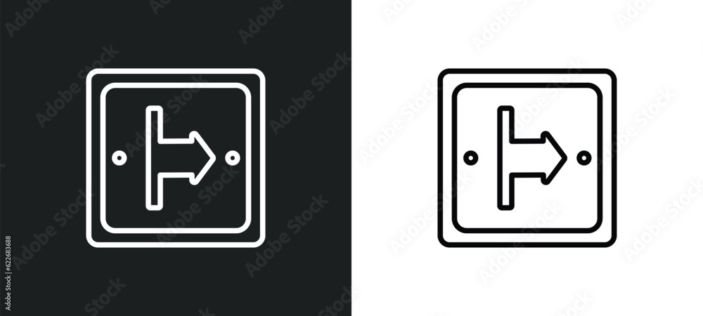 Poster alignment outline icon in white and black colors. alignment flat vector icon from signs collection f