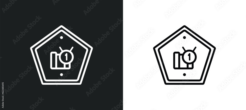 Poster class reward outline icon in white and black colors. class reward flat vector icon from signs collec