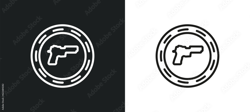 Poster weapons outline icon in white and black colors. weapons flat vector icon from signs collection for w