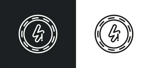 lightning warning outline icon in white and black colors. lightning warning flat vector icon from signs collection for web, mobile apps and ui.