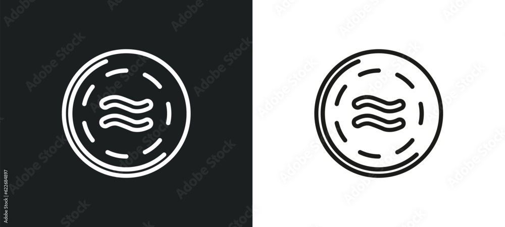 Poster is approximately equal to outline icon in white and black colors. is approximately equal to flat vec