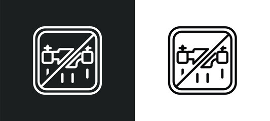 no drone zone outline icon in white and black colors. no drone zone flat vector icon from signaling collection for web, mobile apps and ui.