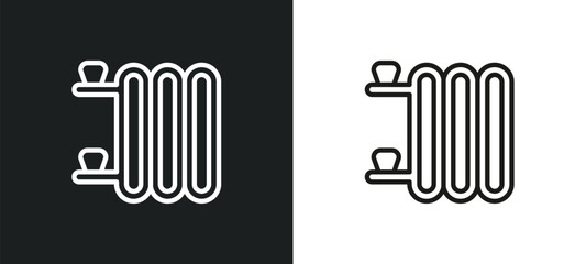 radiators outline icon in white and black colors. radiators flat vector icon from shapes collection for web, mobile apps and ui.