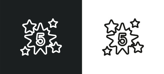star with number five outline icon in white and black colors. star with number five flat vector icon from shapes collection for web, mobile apps and ui.