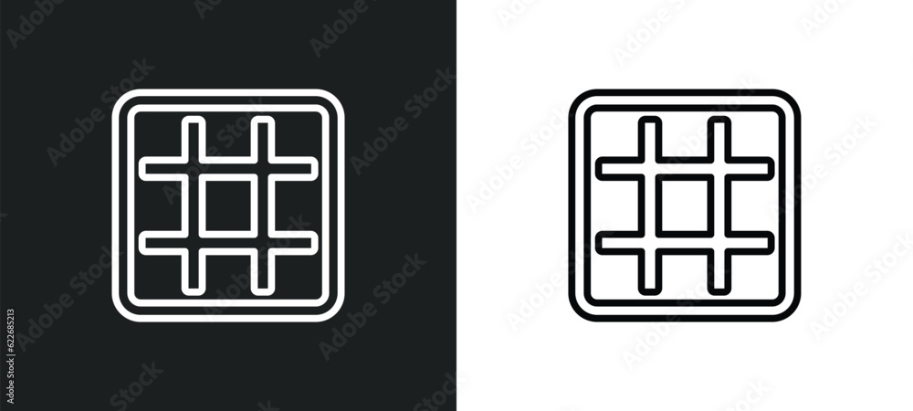 Poster assembly area outline icon in white and black colors. assembly area flat vector icon from shapes col