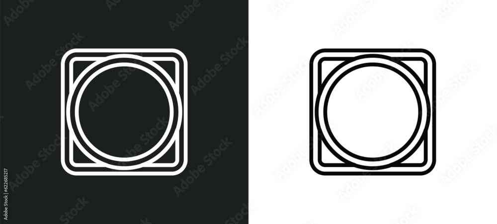 Poster vignette outline icon in white and black colors. vignette flat vector icon from shapes collection fo