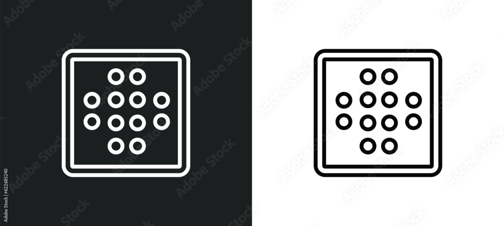 Poster dot square outline icon in white and black colors. dot square flat vector icon from shapes collectio