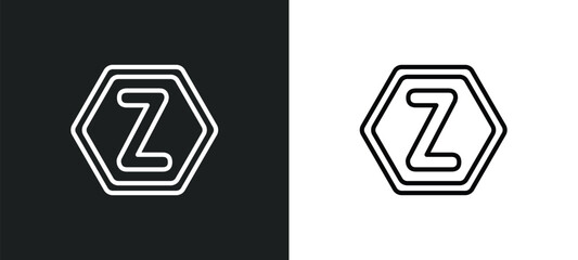 z outline icon in white and black colors. z flat vector icon from shapes collection for web, mobile apps and ui.