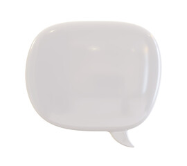 white glossy speech bubble isolated on transparent background