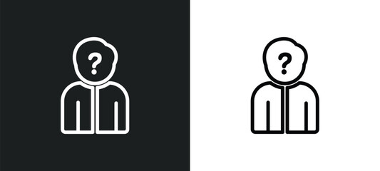 character outline icon in white and black colors. character flat vector icon from shapes collection for web, mobile apps and ui.