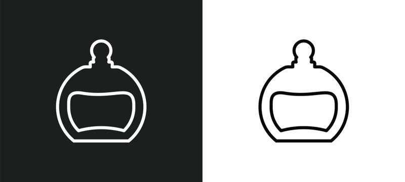 parfum outline icon in white and black colors. parfum flat vector icon from shapes collection for web, mobile apps and ui.