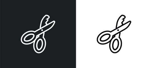 pinking shears outline icon in white and black colors. pinking shears flat vector icon from sew collection for web, mobile apps and ui.