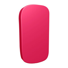 3D pink alphabet letter i for education and text concept