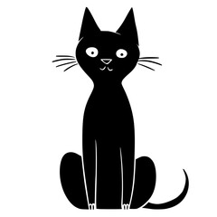 cat, Cat outline vector, World cat day, International cat day, Cat silhouette illustration