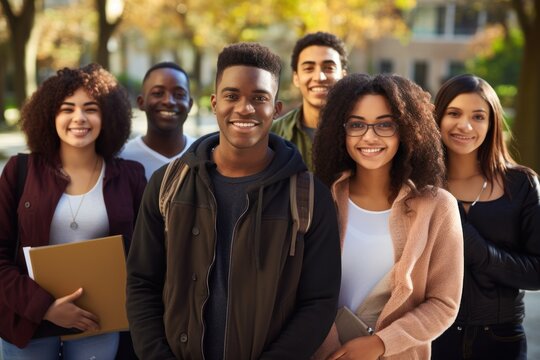 Black History Month. Group of black students from different backgrounds attending a historically black college or university