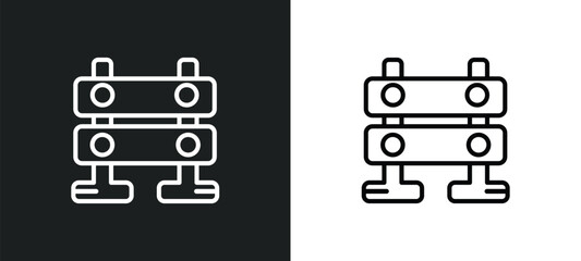 obstacle outline icon in white and black colors. obstacle flat vector icon from security collection for web, mobile apps and ui.