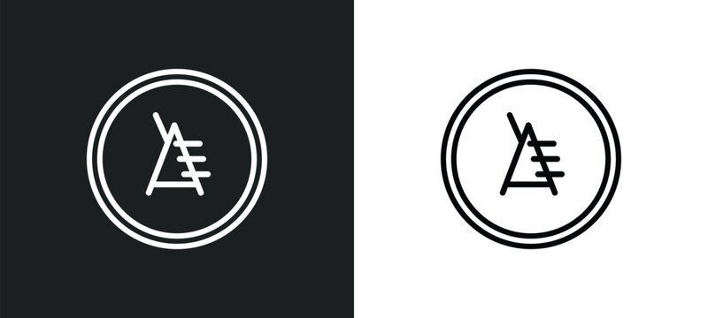 lifeguard chair outline icon in white and black colors. lifeguard chair flat vector icon from security collection for web, mobile apps and ui.