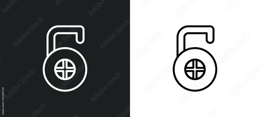 Poster open access outline icon in white and black colors. open access flat vector icon from security colle