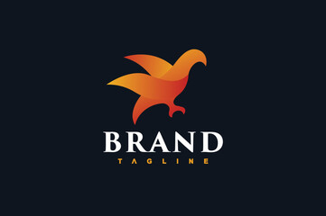 simple flame bird logo