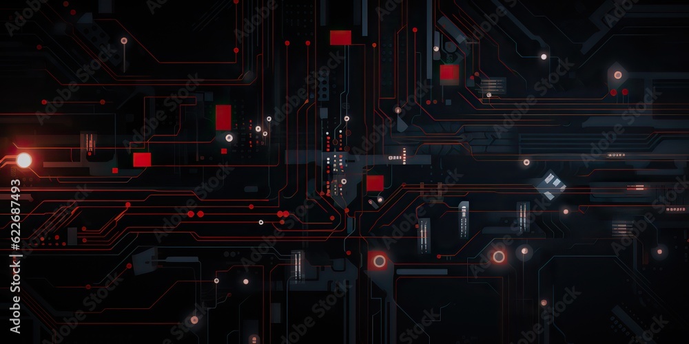 Wall mural ai generated. ai generative. abstract geometric background hud display innovation monitor technology