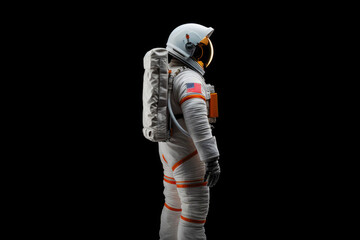 Mysterious Astronaut: Rear Shot of Space Traveler. Generative AI