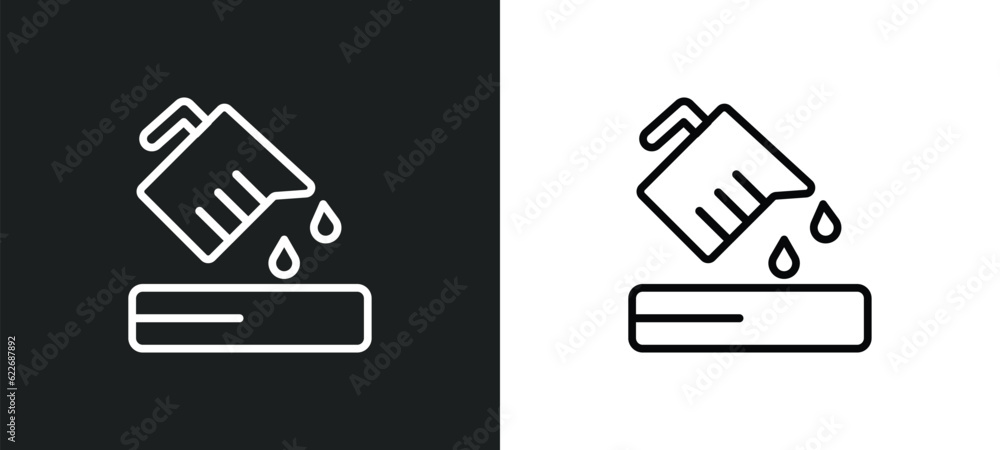 Poster pour outline icon in white and black colors. pour flat vector icon from science collection for web, 
