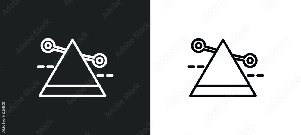 Poster dispersion outline icon in white and black colors. dispersion flat vector icon from science collecti