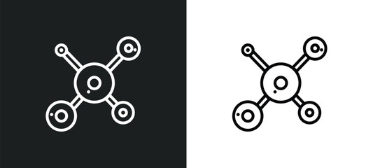 molecule outline icon in white and black colors. molecule flat vector icon from science collection for web, mobile apps and ui.