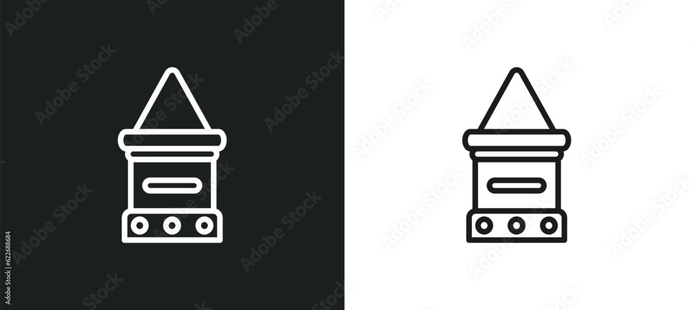 Poster doi suthep outline icon in white and black colors. doi suthep flat vector icon from religion collect