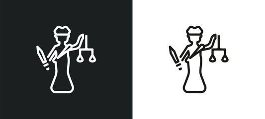 goddess outline icon in white and black colors. goddess flat vector icon from religion collection for web, mobile apps and ui.