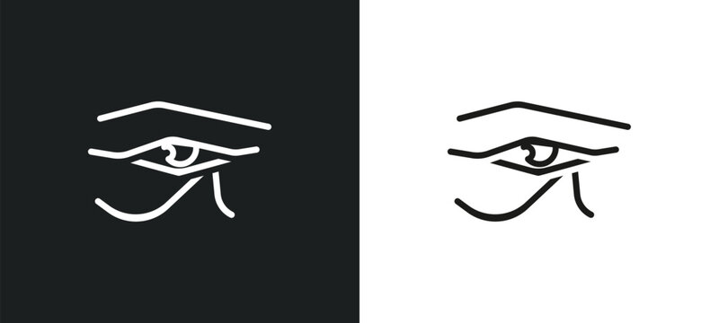 eye of ra outline icon in white and black colors. eye of ra flat vector icon from religion collection for web, mobile apps and ui.