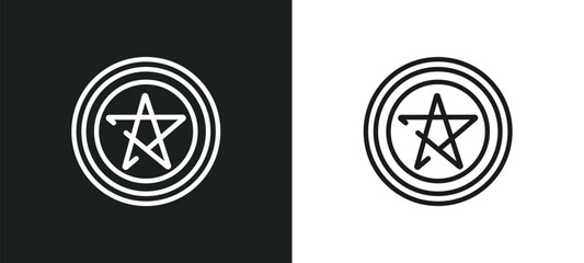wicca outline icon in white and black colors. wicca flat vector icon from religion collection for web, mobile apps and ui.