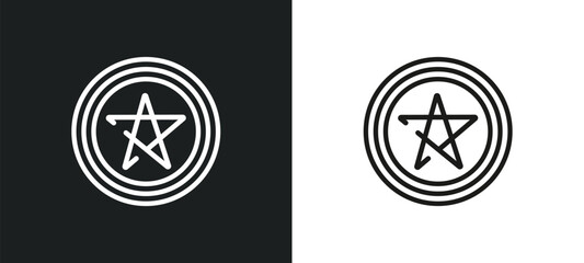 occultism outline icon in white and black colors. occultism flat vector icon from religion collection for web, mobile apps and ui.