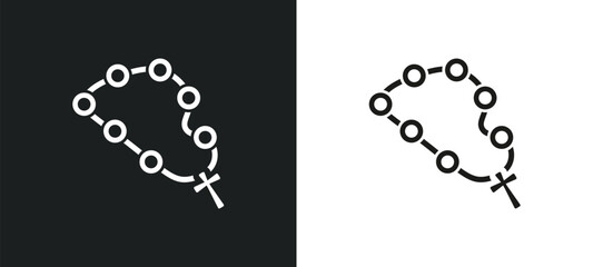 bead outline icon in white and black colors. bead flat vector icon from religion collection for web, mobile apps and ui.