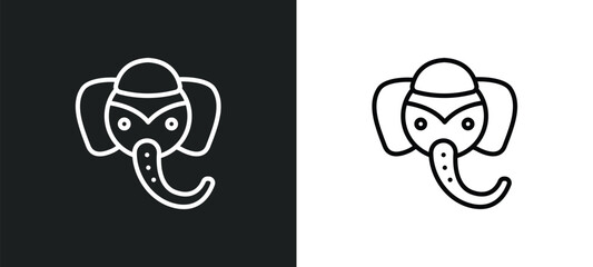 elephant outline icon in white and black colors. elephant flat vector icon from religion collection for web, mobile apps and ui.