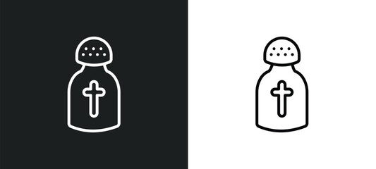 religious salt outline icon in white and black colors. religious salt flat vector icon from religion collection for web, mobile apps and ui.