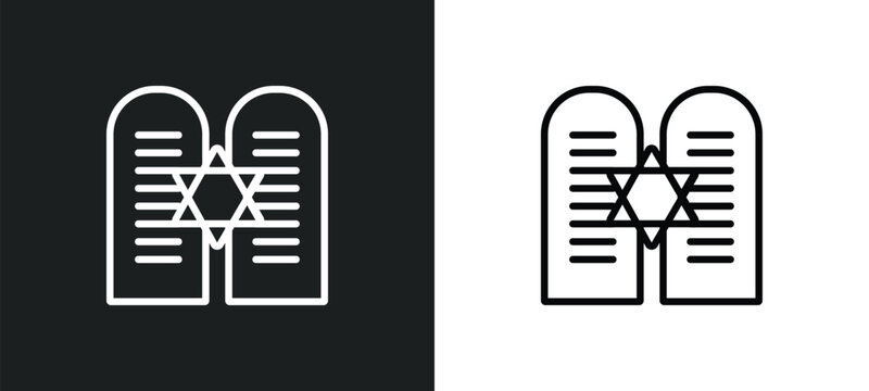 halakha outline icon in white and black colors. halakha flat vector icon from religion collection for web, mobile apps and ui.