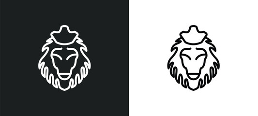 lion of judah outline icon in white and black colors. lion of judah flat vector icon from religion collection for web, mobile apps and ui.