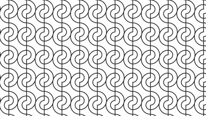 Abstract vector seamless pattern and swatches oriental line texture on white background wallpaper geometric diagonal fabric waves set of design elements