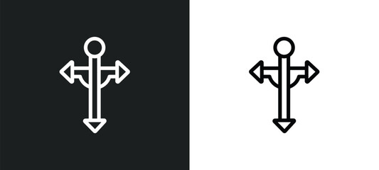 christianity outline icon in white and black colors. christianity flat vector icon from religion collection for web, mobile apps and ui.