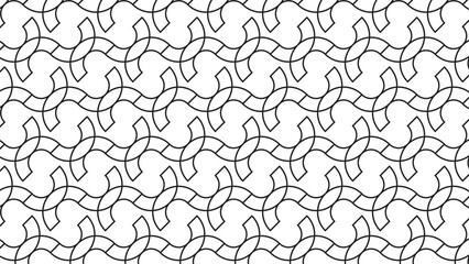 Fototapeta premium Abstract vector seamless pattern and swatches oriental line texture on white background wallpaper geometric diagonal fabric waves set of design elements