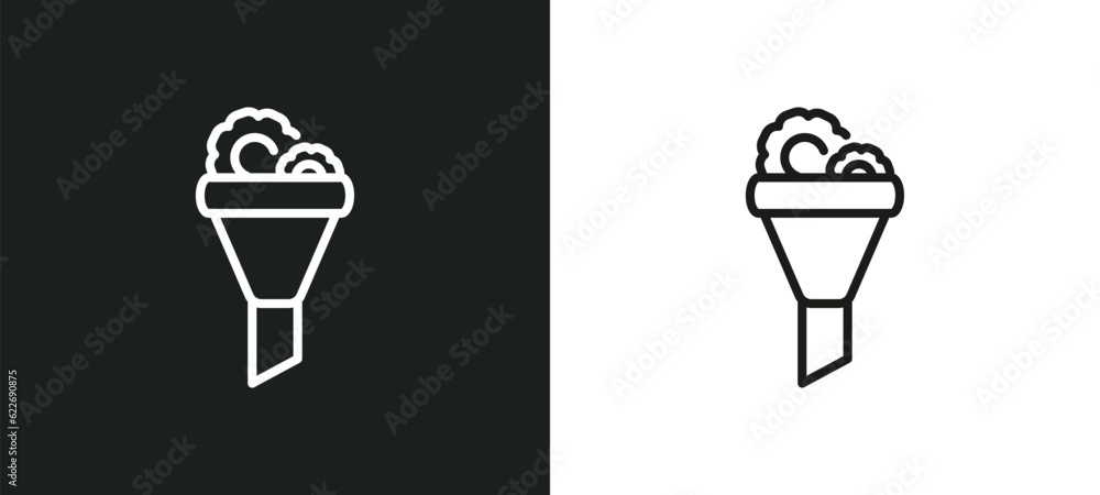 Wall mural seo funnel outline icon in white and black colors. seo funnel flat vector icon from programming coll