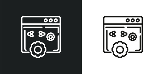 web optimization outline icon in white and black colors. web optimization flat vector icon from programming collection for web, mobile apps and ui.